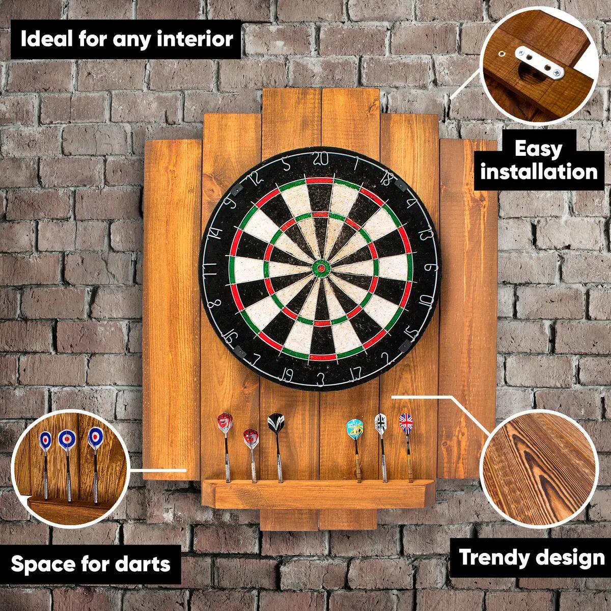 Drewniana Kaskada Osłona Ścienna John Paddle do Darta Loft Retro Gold 3/7