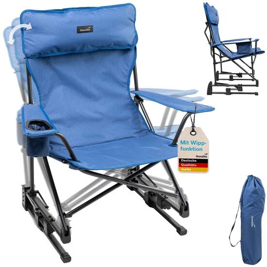 Chaise de camping à bascule Linnea - Pliable - Coussin - Max 120 kg