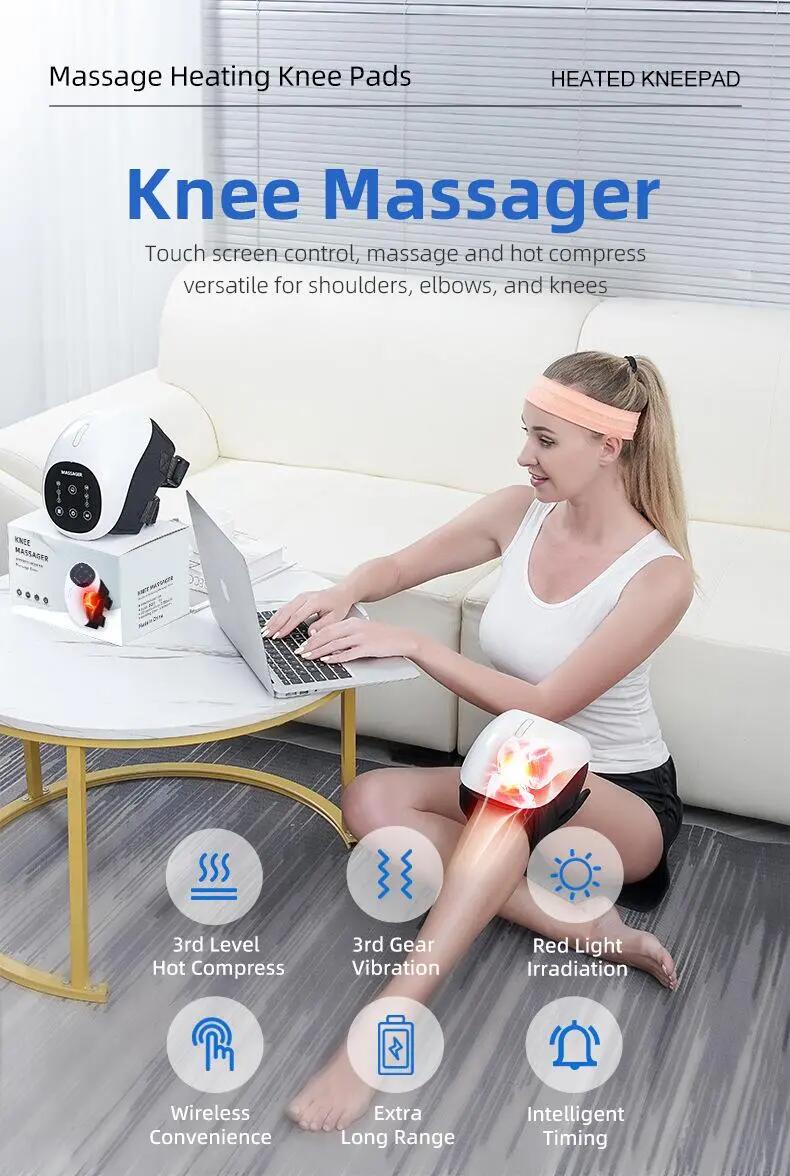 Nouveau masseur de genoux chauffant électrique, pour usage domestique, masseur d 4/8