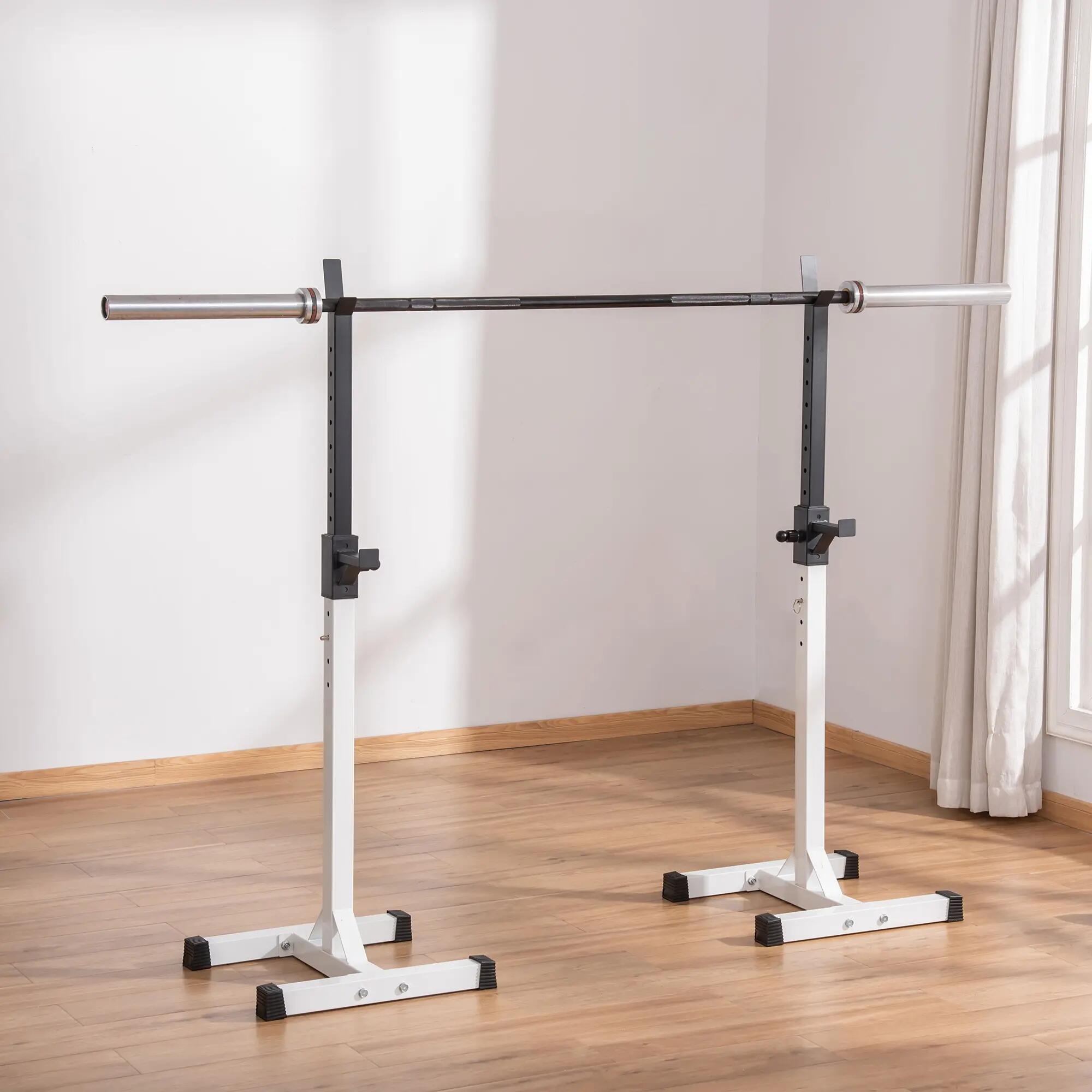 Support barres de musculation - Fitness - Réglable 12 positions - Blanc 4/6