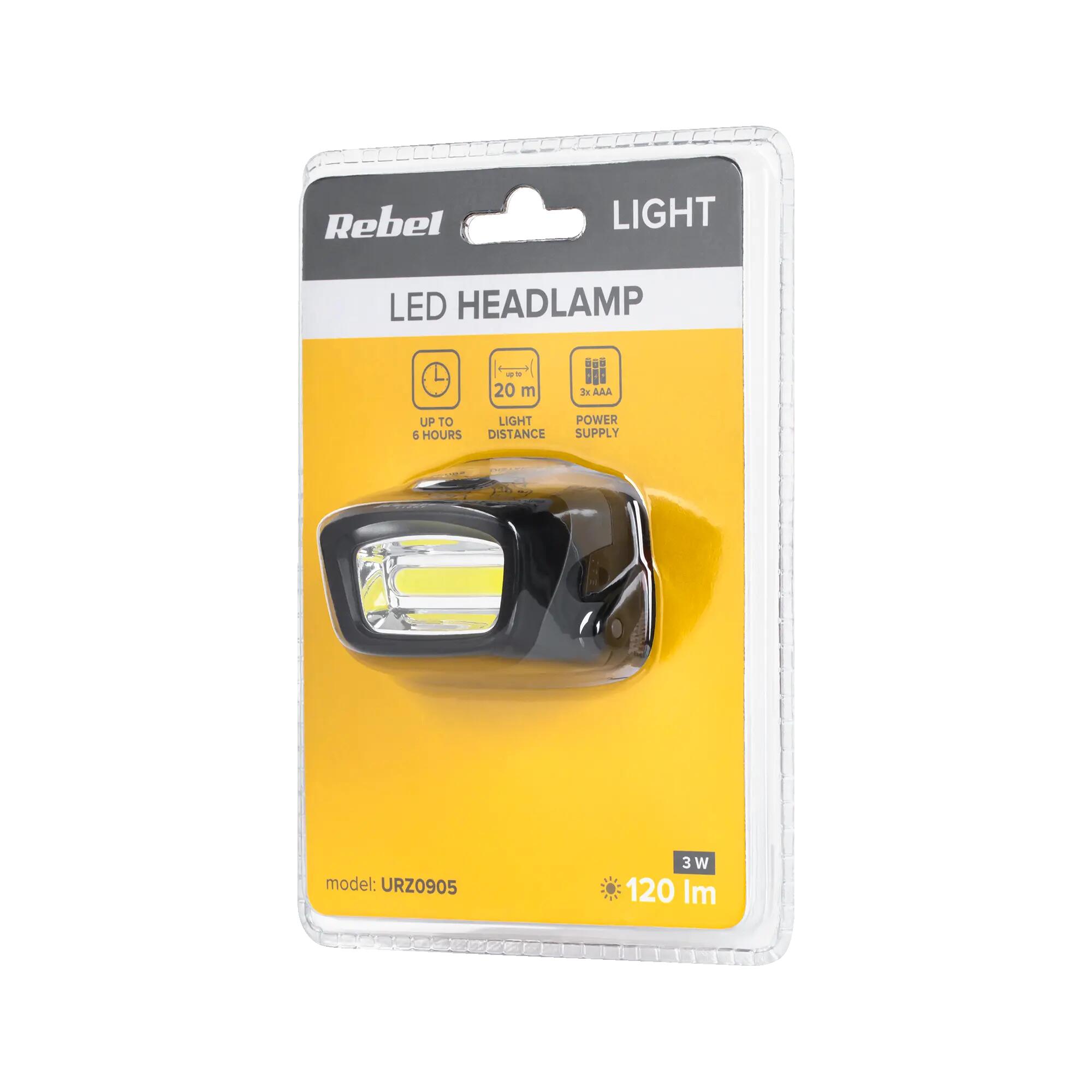 Profesjonalna Latarka Czołowa Vipow z 120 Lm LED COB 3 W zasięg 20 m 4/4