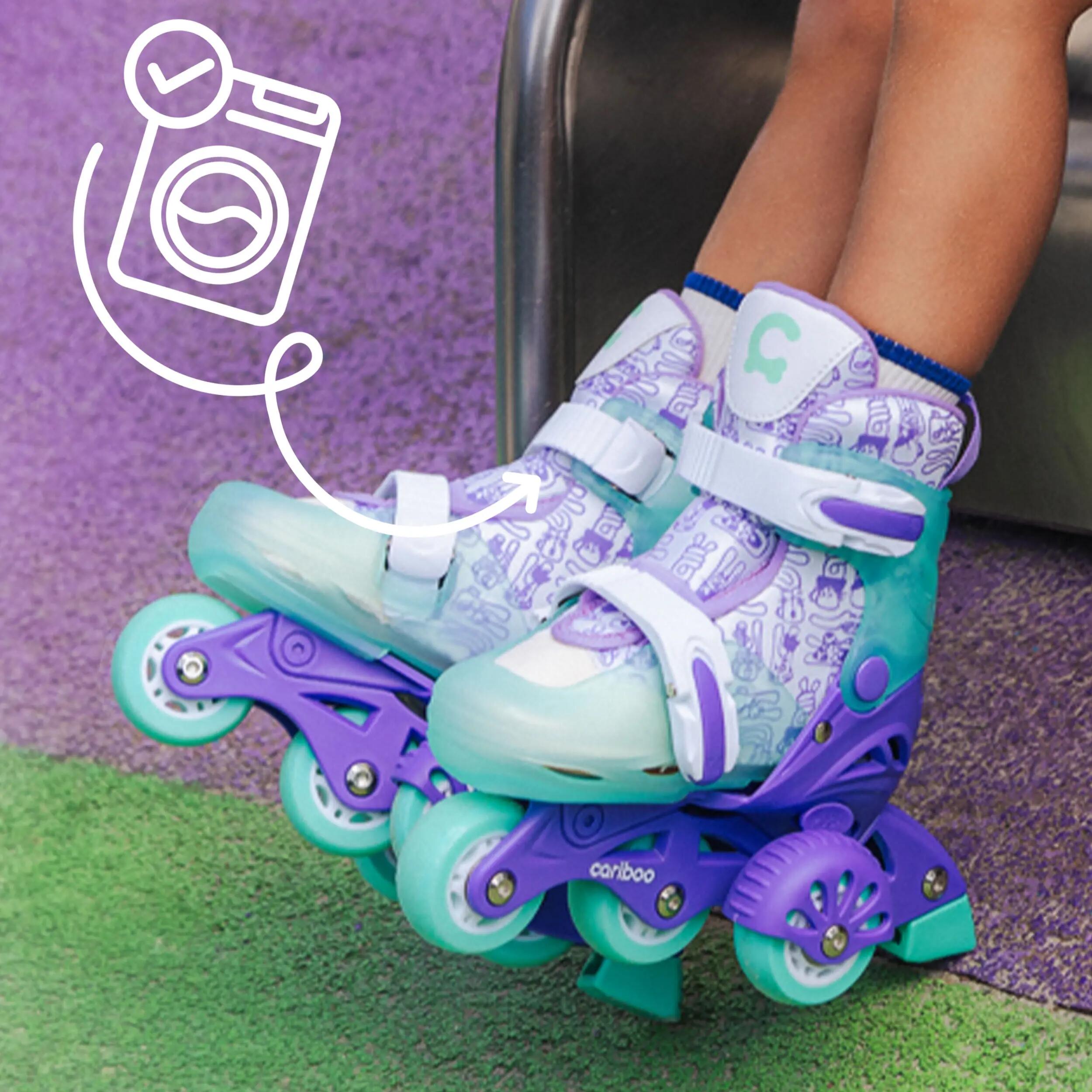 Patins ajustáveis Cariboo Step 1 para crianças - para aprender a patinar, roxo 5/8