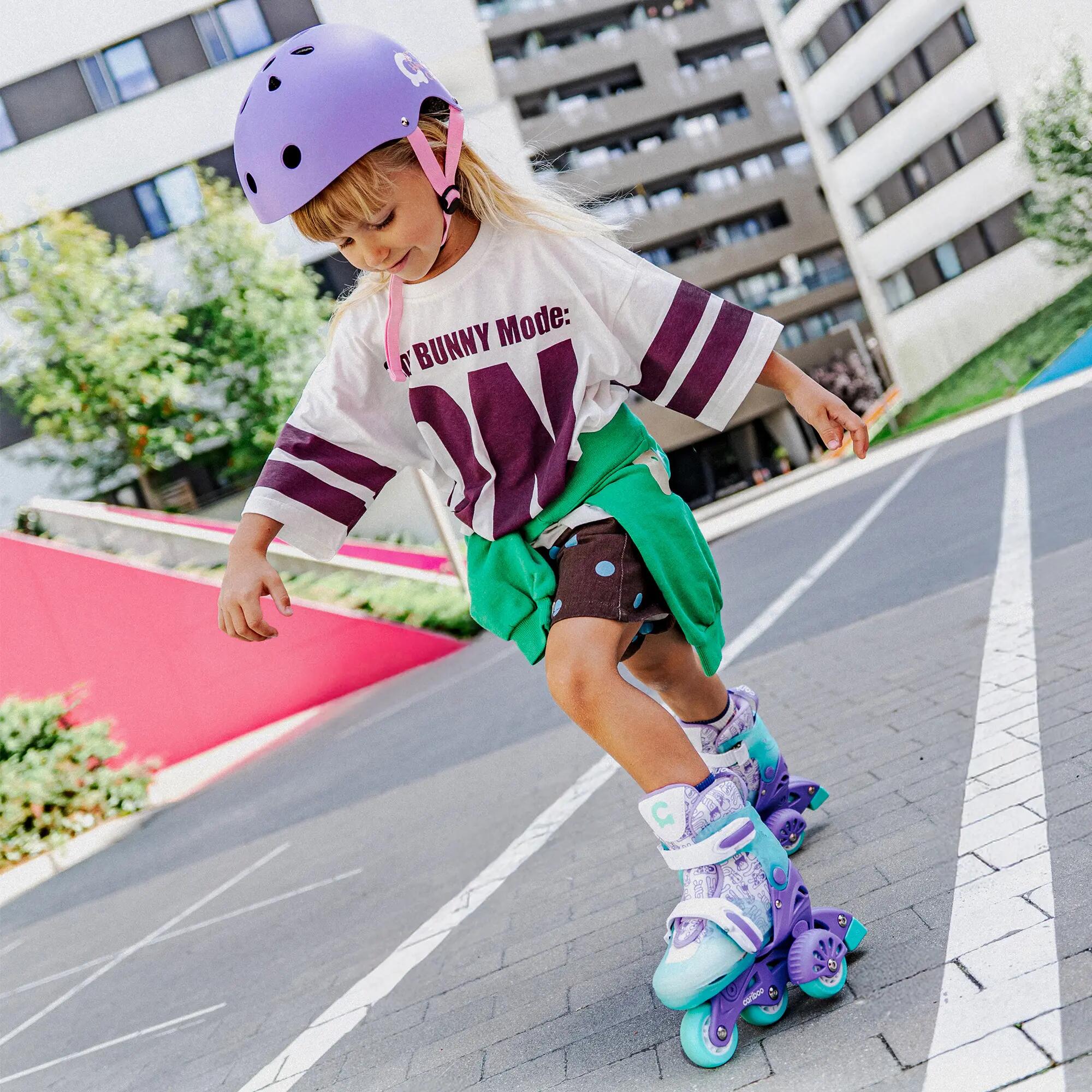 Patins ajustáveis Cariboo Step 1 para crianças - para aprender a patinar, roxo 3/8