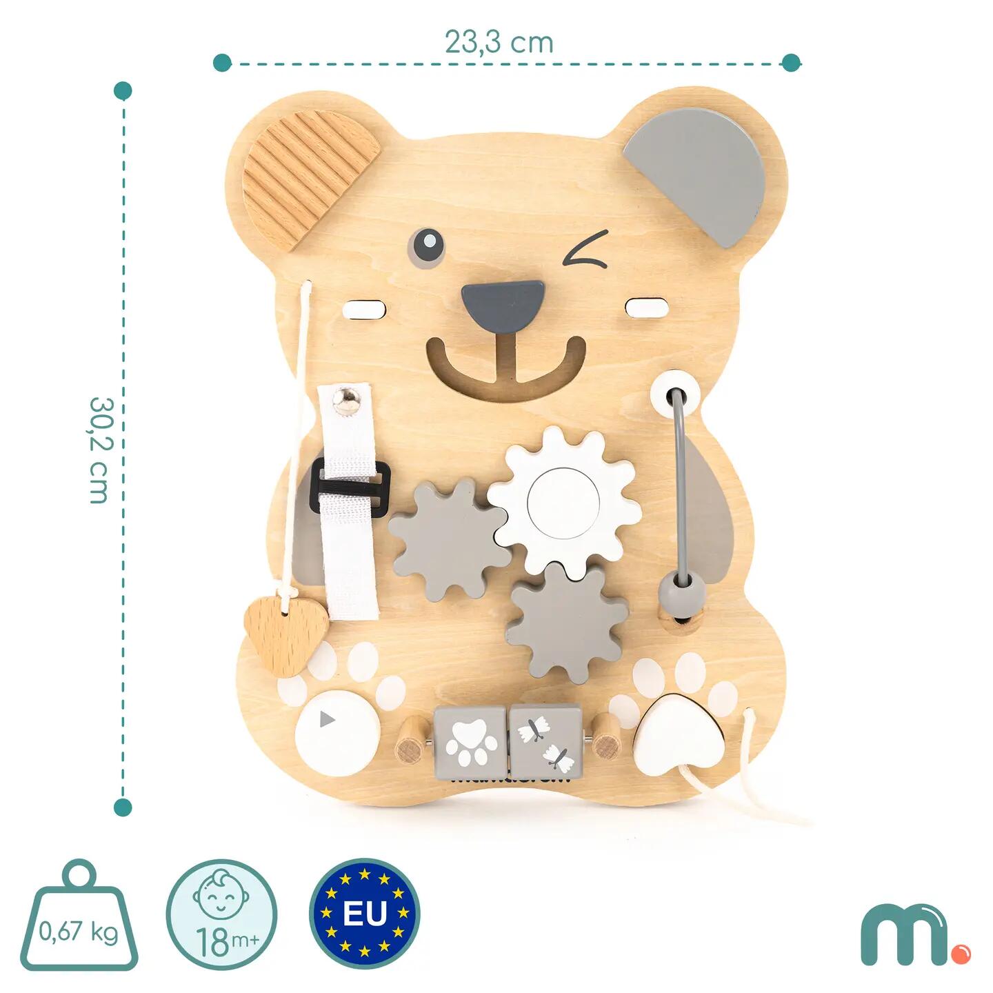 Tablica manipulacyjna dla dzieci drewniana sensoryczna Montessori 10 w 1 8/11
