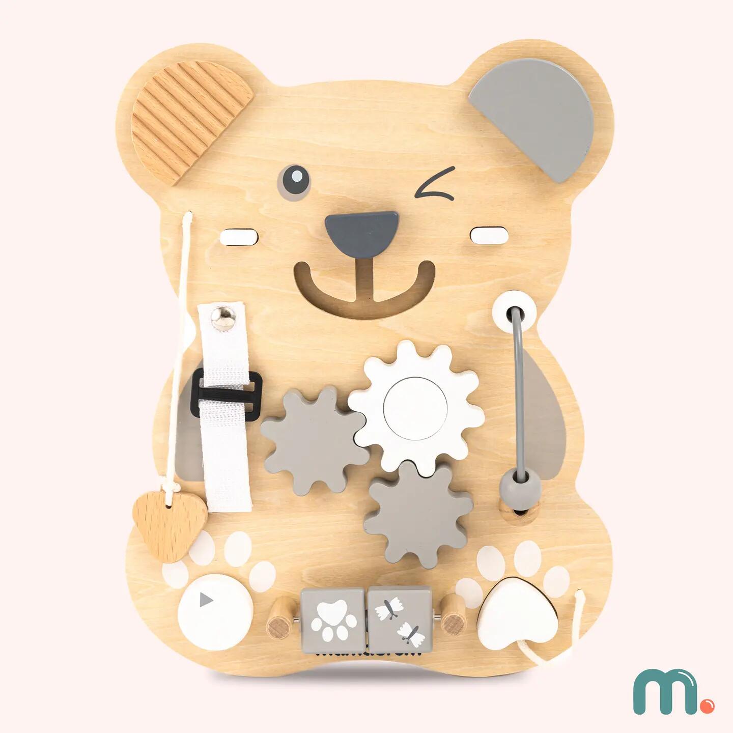 Tablica manipulacyjna dla dzieci drewniana sensoryczna Montessori 10 w 1 6/11
