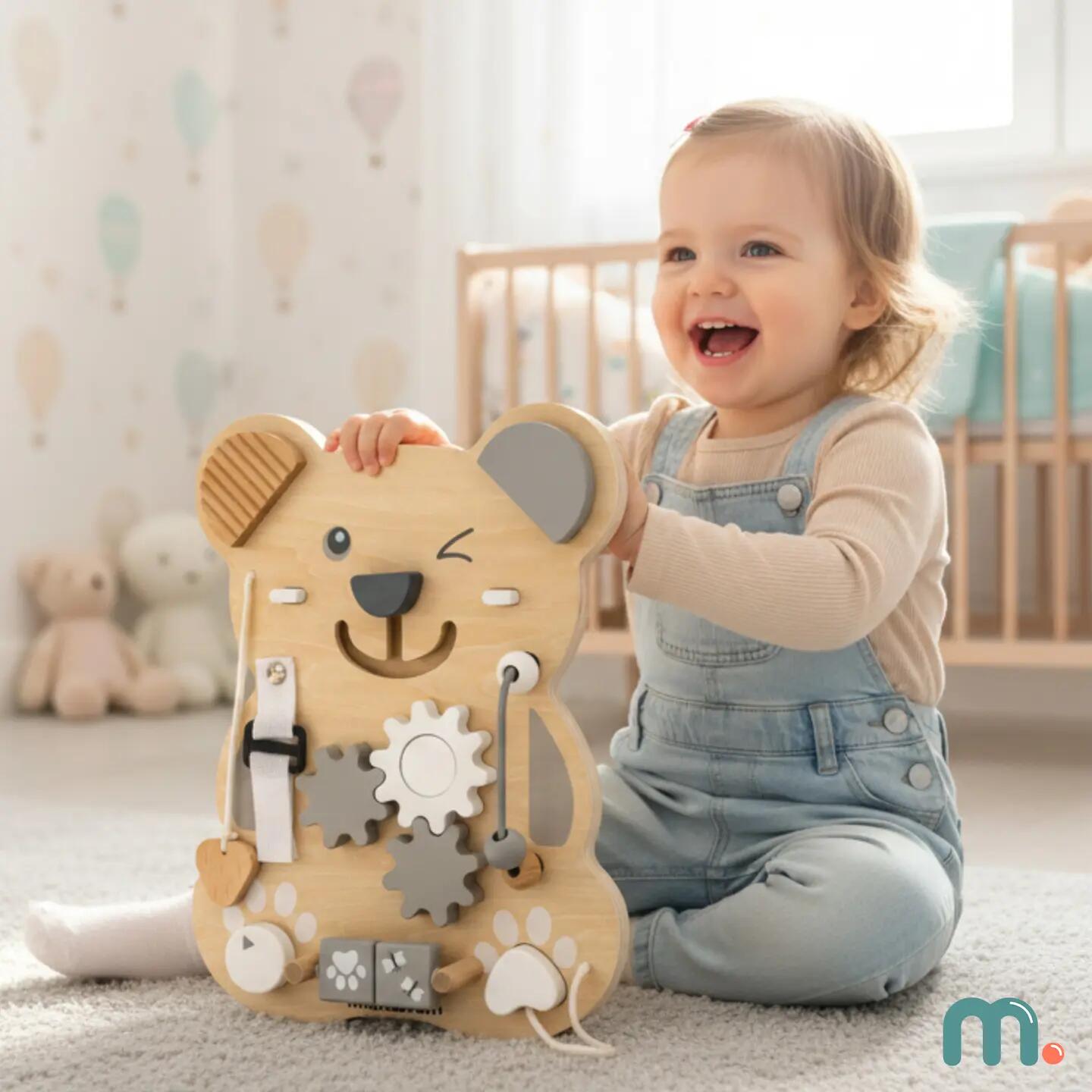 Tablica manipulacyjna dla dzieci drewniana sensoryczna Montessori 10 w 1 3/11
