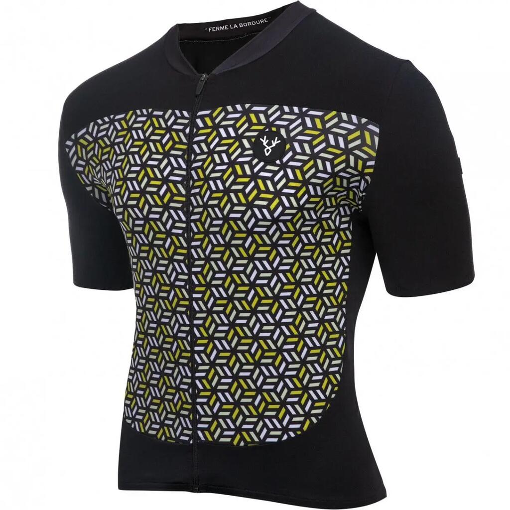LeBram Short Sleeve Jersey Croix de Fer Black Yellow Slim Fit