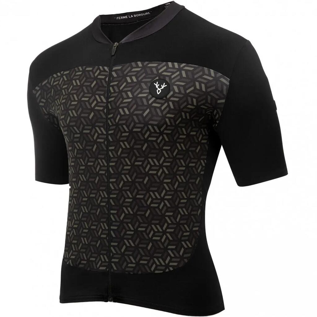 LeBram Short Sleeve Jersey Croix de Fer Black Khaki Slim Fit