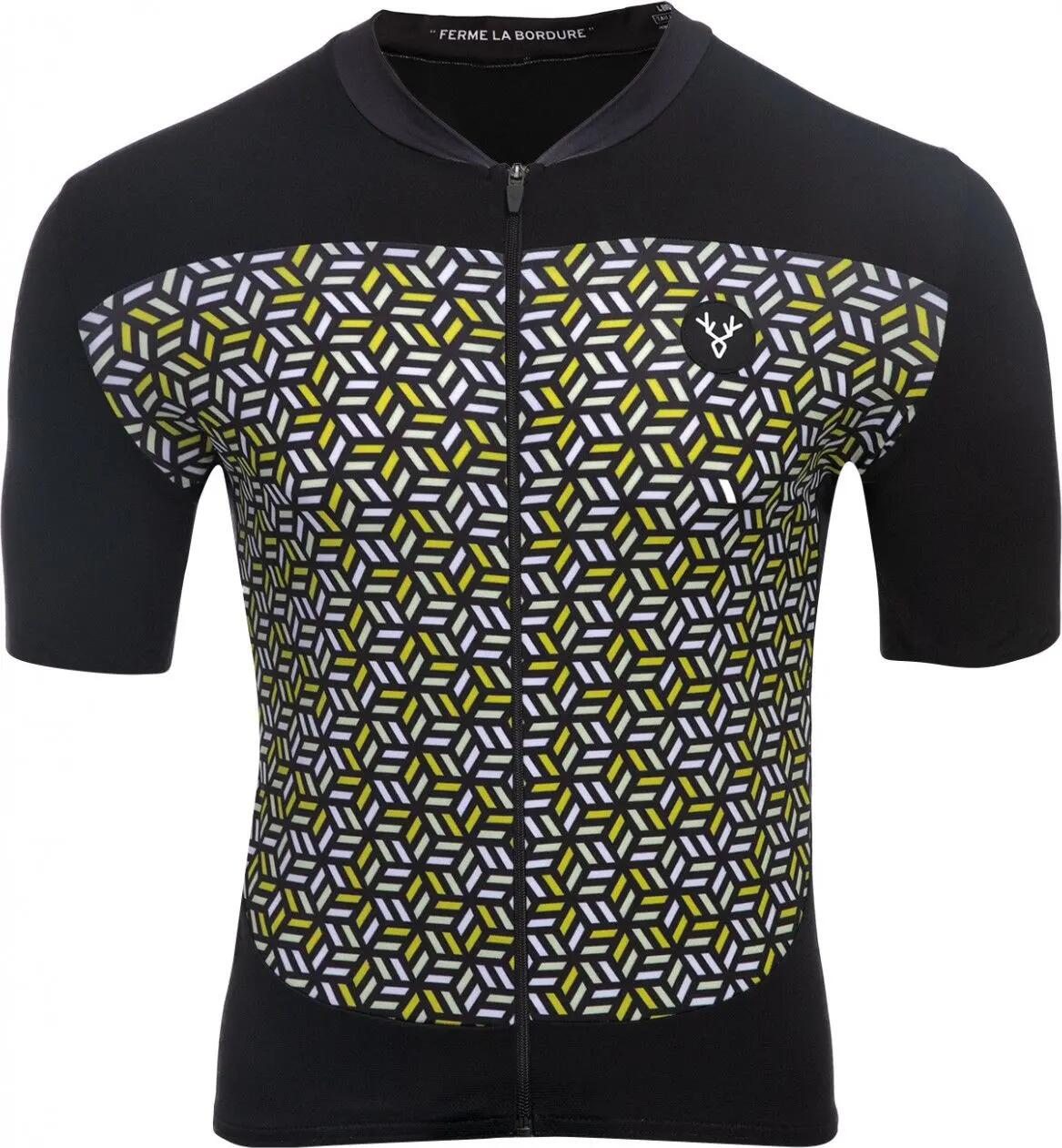 LeBram Short Sleeve Jersey Croix de Fer Black Yellow Slim Fit 2/6