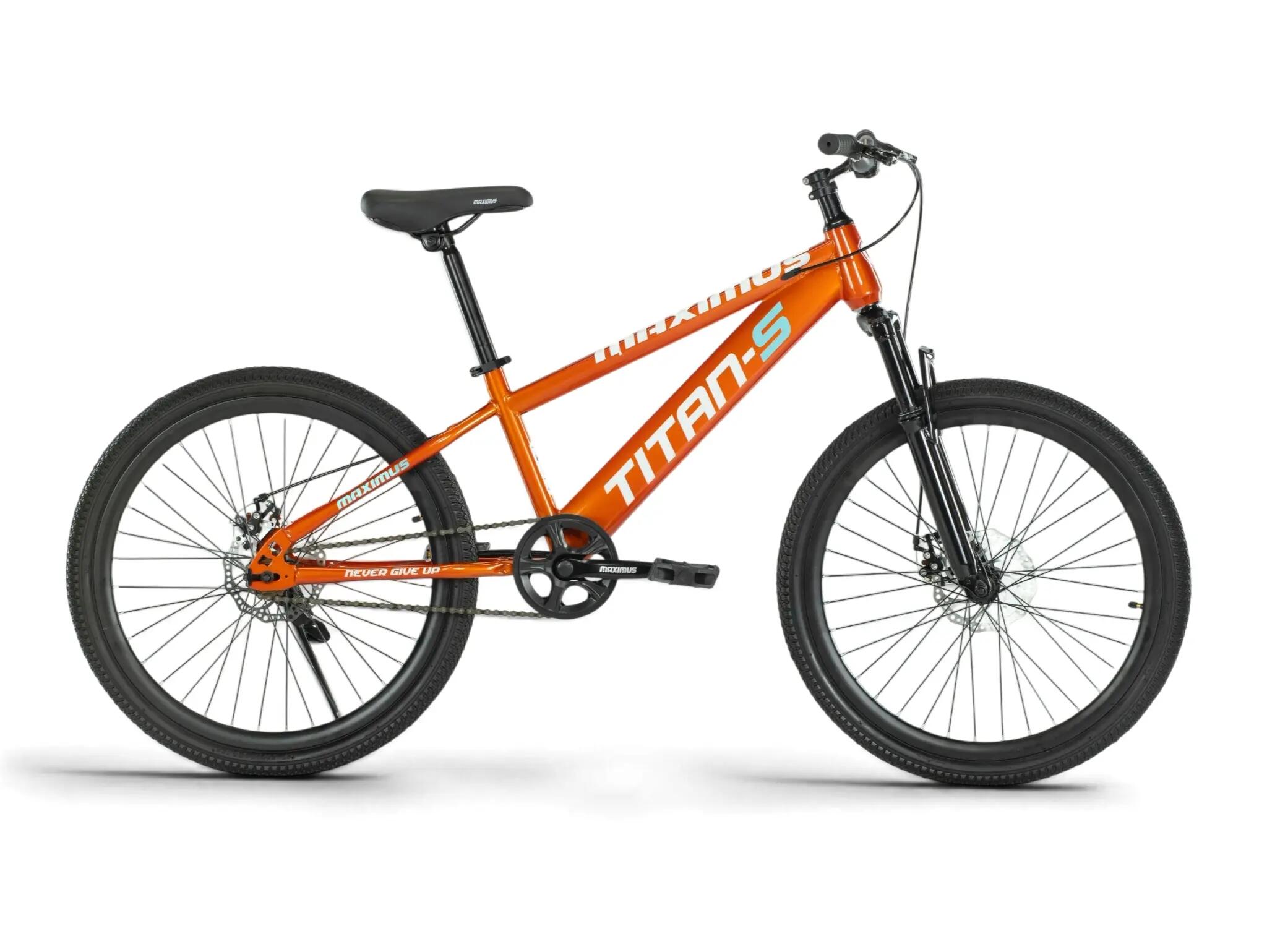 [Self-Assembly] MAXIMUS TITAN-S 24 Inch Kids Mountain Bike (MTB) Front Suspension (Orange) 3-Year Frame Warranty