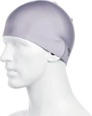 Speedo plain moulded silicone cap - blauw / chroom