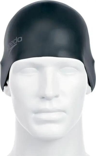 Gorra de silicona moldeada lisa Speedo - Negra 2/5