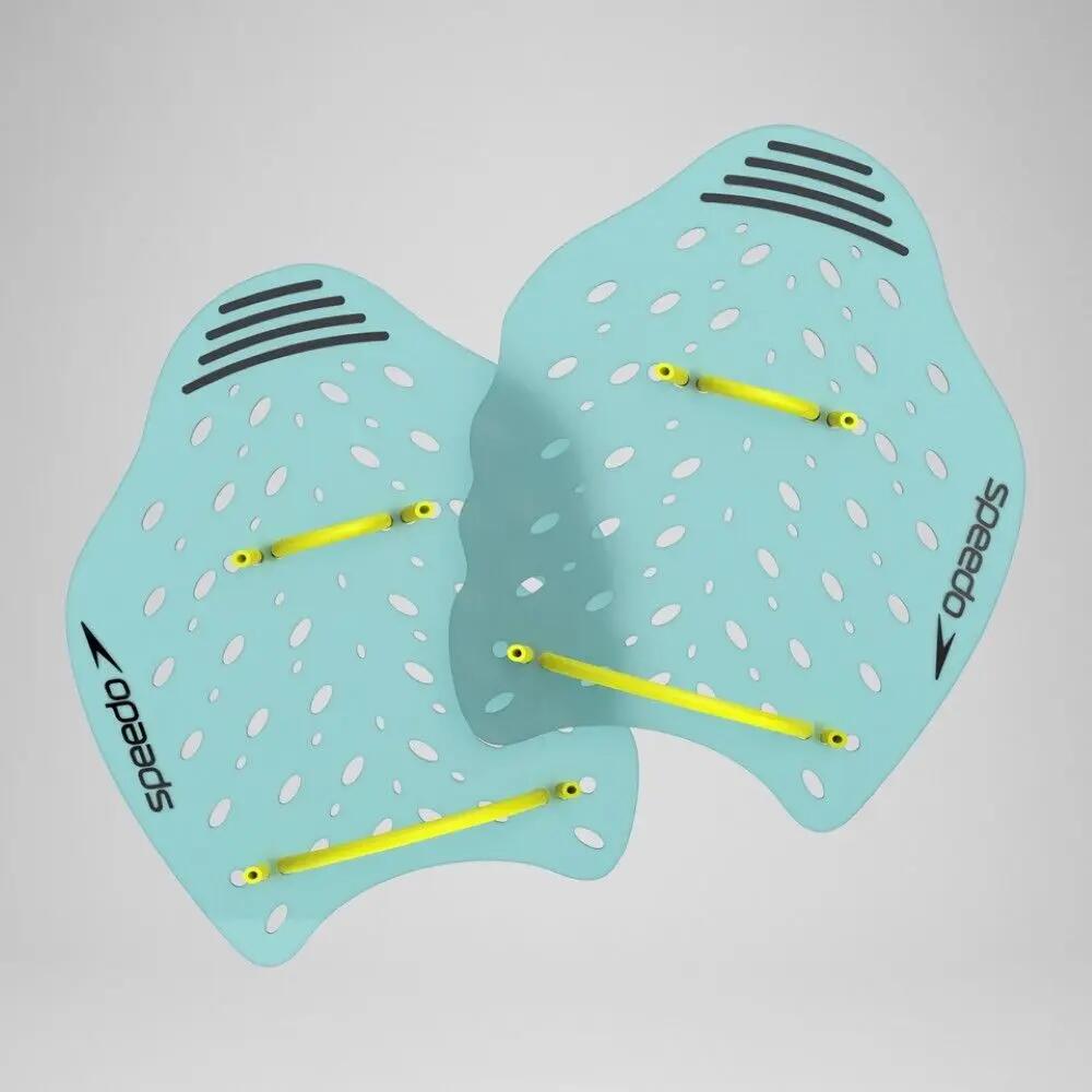 Speedo Power Plus Handpeddels - Arctic Glass - Maat L / Blauwe Bandjes 4/5