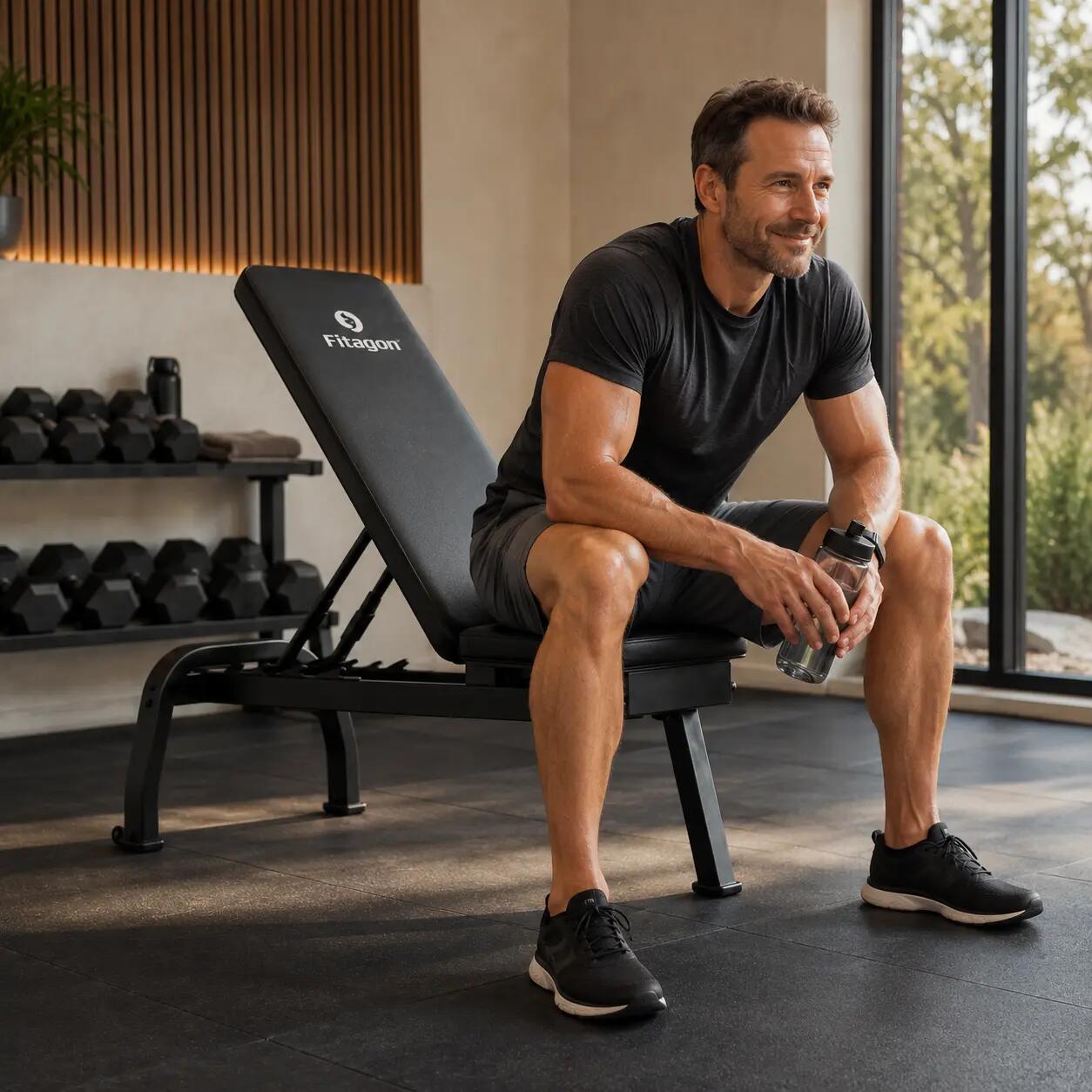 Flex Folding Weight Bench, Black 5/5