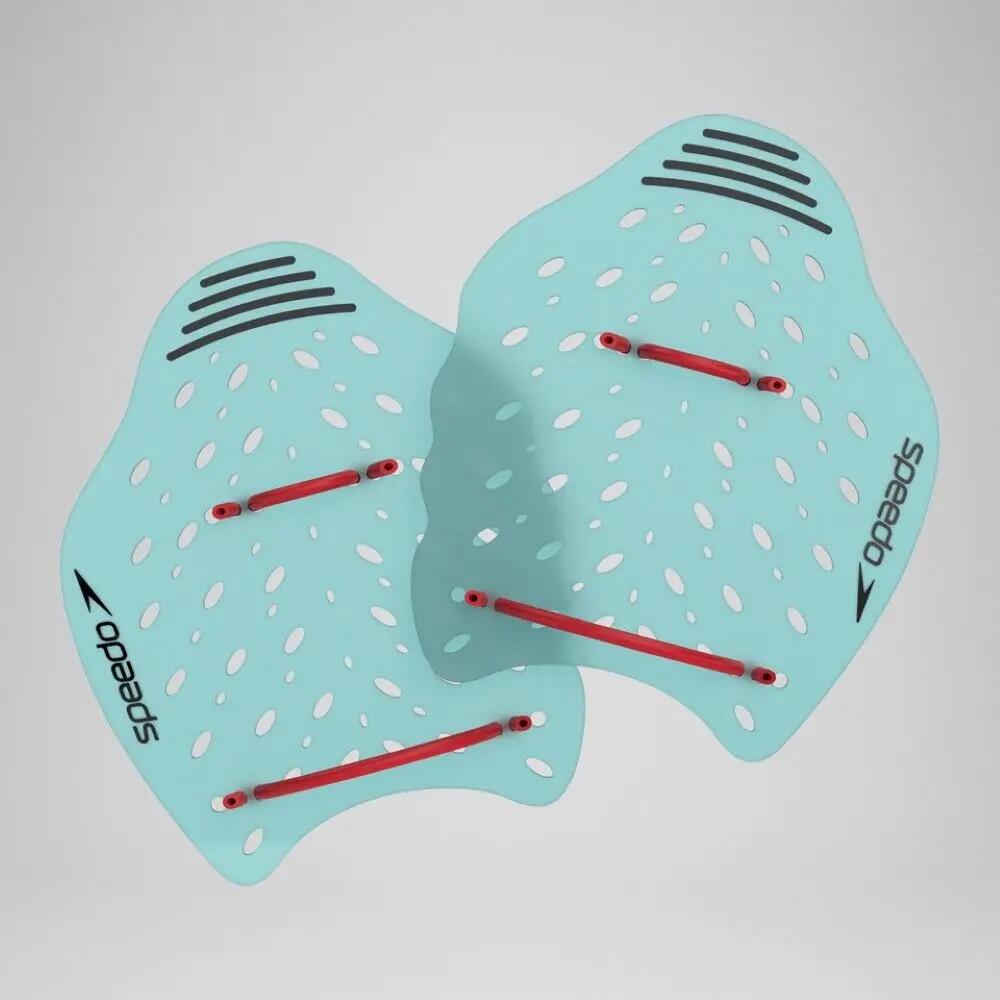Speedo Power Plus Handpeddels - Arctic Glass - Maat L / Blauwe Bandjes 2/5