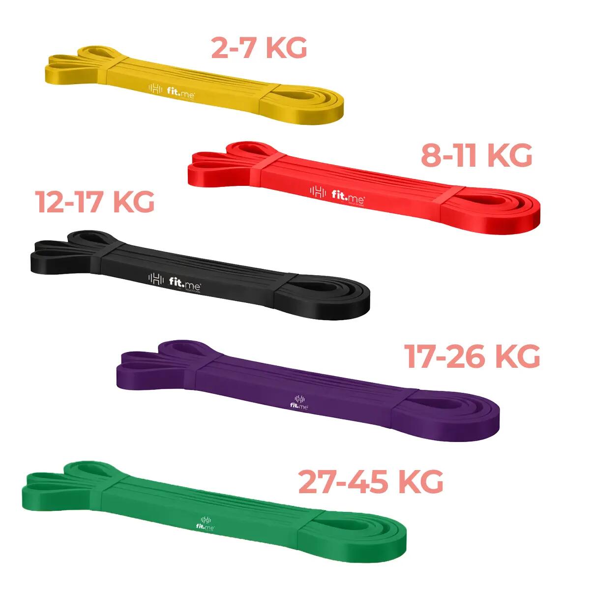 Zestaw 5 gum oporowych do ćwiczeń power band 208 cm, opór 2–45 kg 2/10