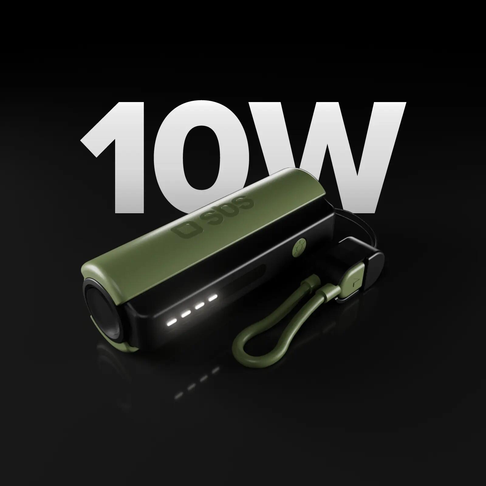 Power Bank 5000mAh con Torcia LED e Cavo USB-C Integrati 5/7