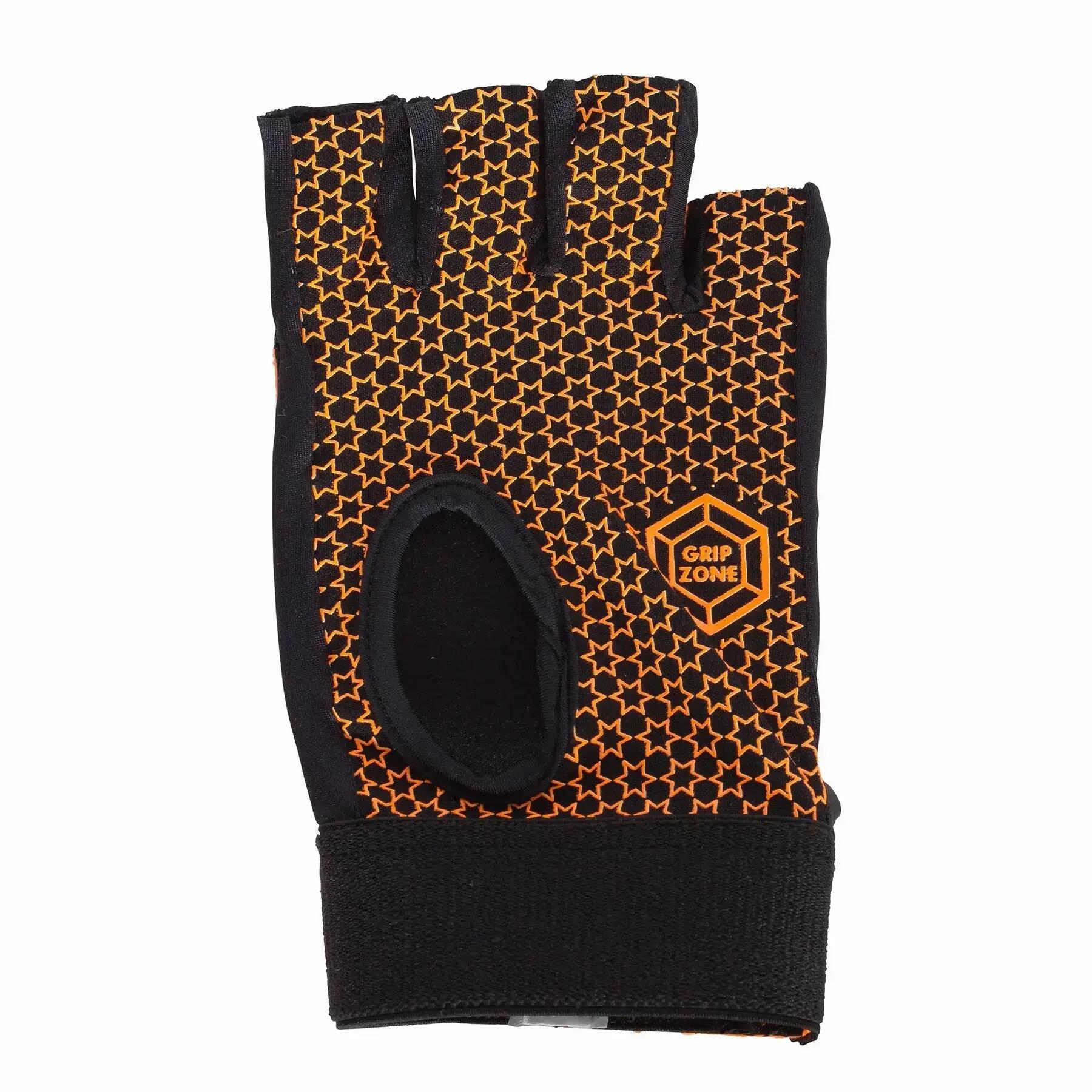 guanto - hockey - unisex - mezze dita, velcro - arancione 2/2