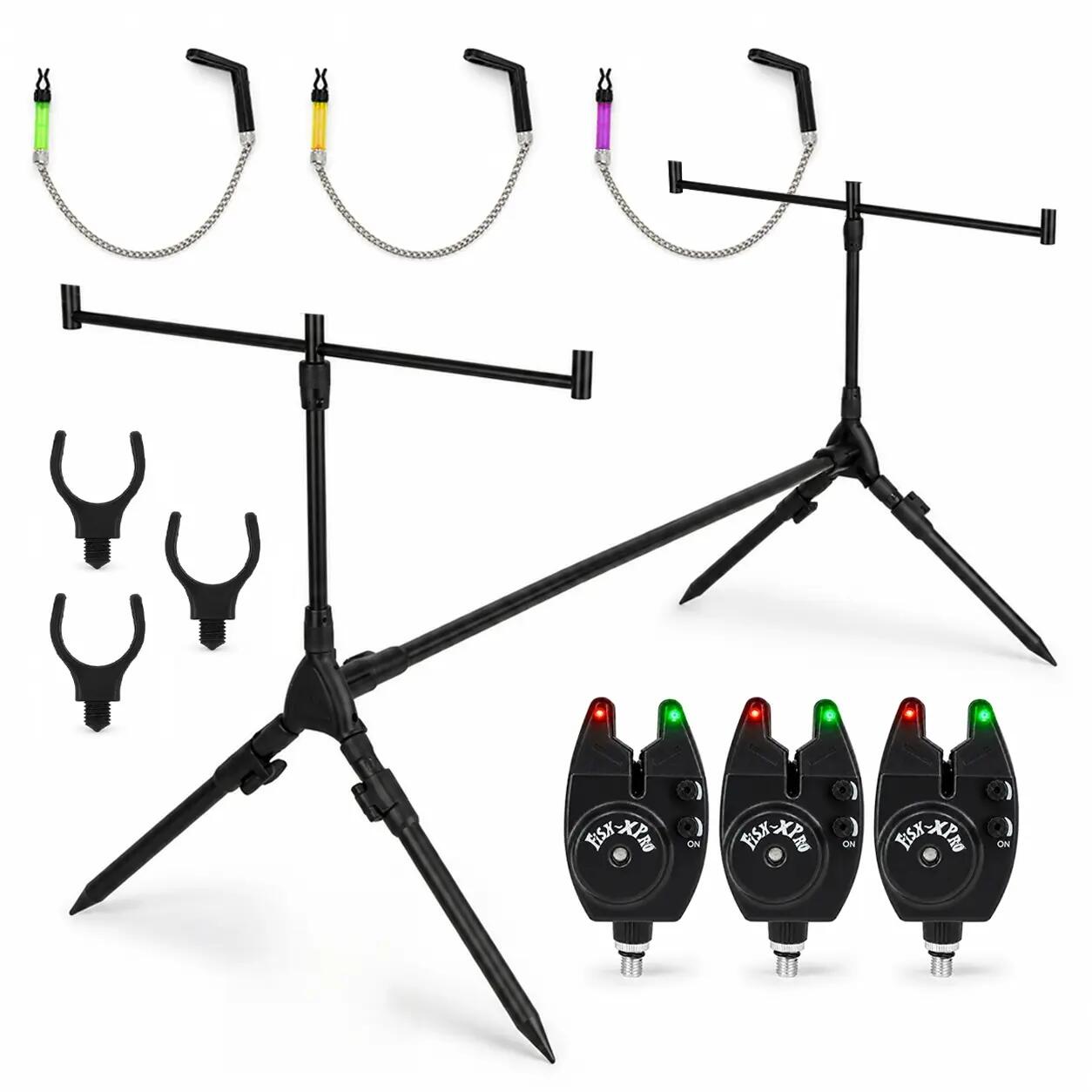 Fish-Xpro Basic Rodpod Set - Voor 3 Hengels - Met Beetmelders en Hangers 1/7