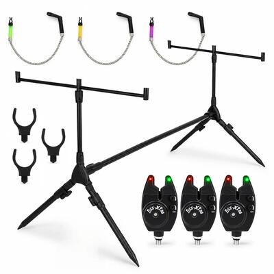 Fish-xpro basic rodpod set - voor 3 hengels - met beetmelders en hangers