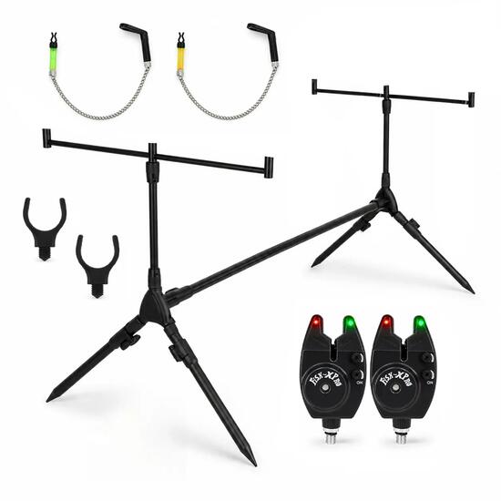 Fish-Xpro Basic Rod Pod - Pour 2 Cannes - Avec Détecteurs et Hangers