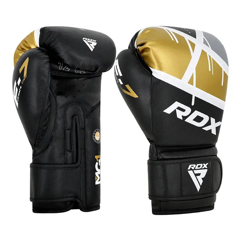 Gants de boxe RDX F7 Ego – Noir/Or – 14oz 3/8