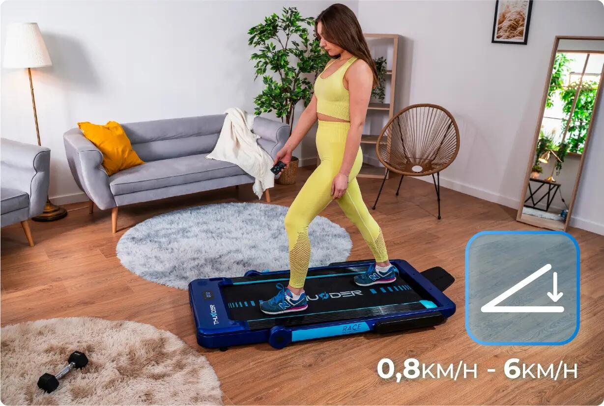 Bieżnia elektryczna do chodzenia pod biurko THUNDER RACE-BLUE 14 km/h 8/9