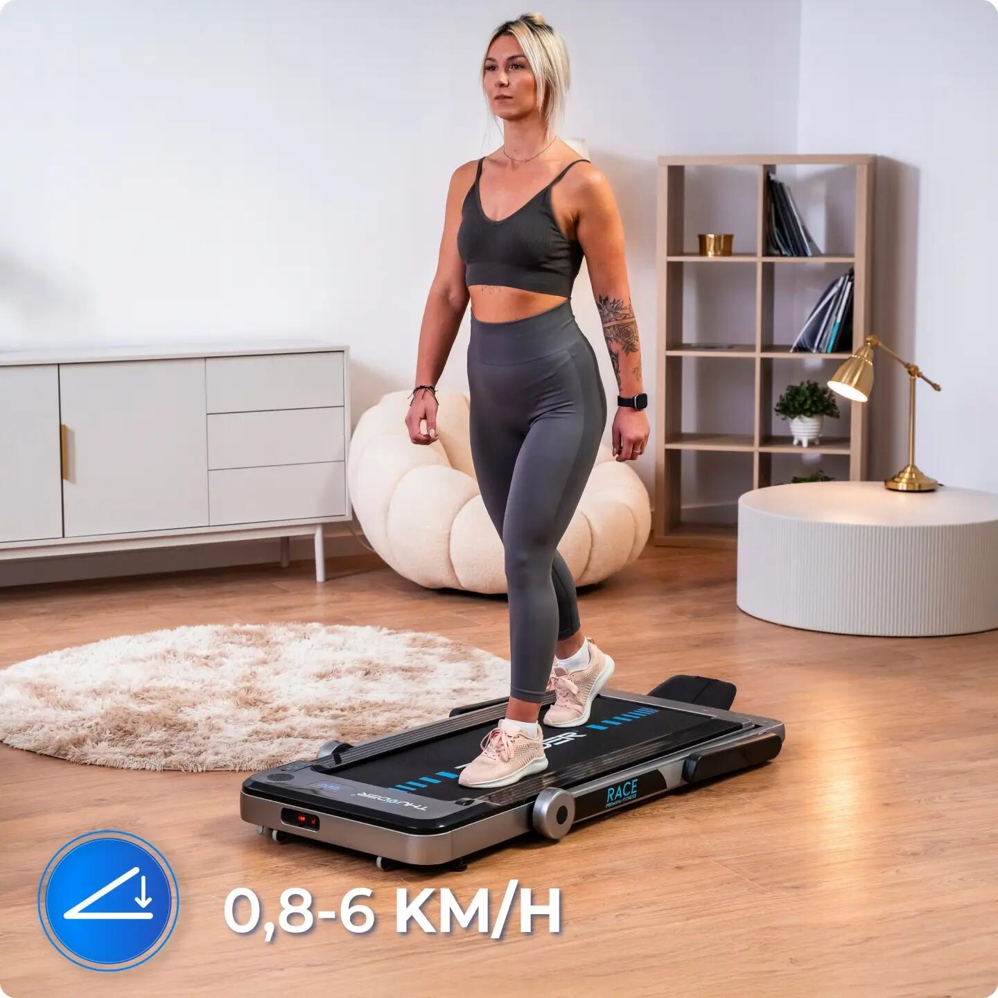 Tapis roulant elettrico pieghevole THUNDER RACE-SILVER 14 km/h 9/13