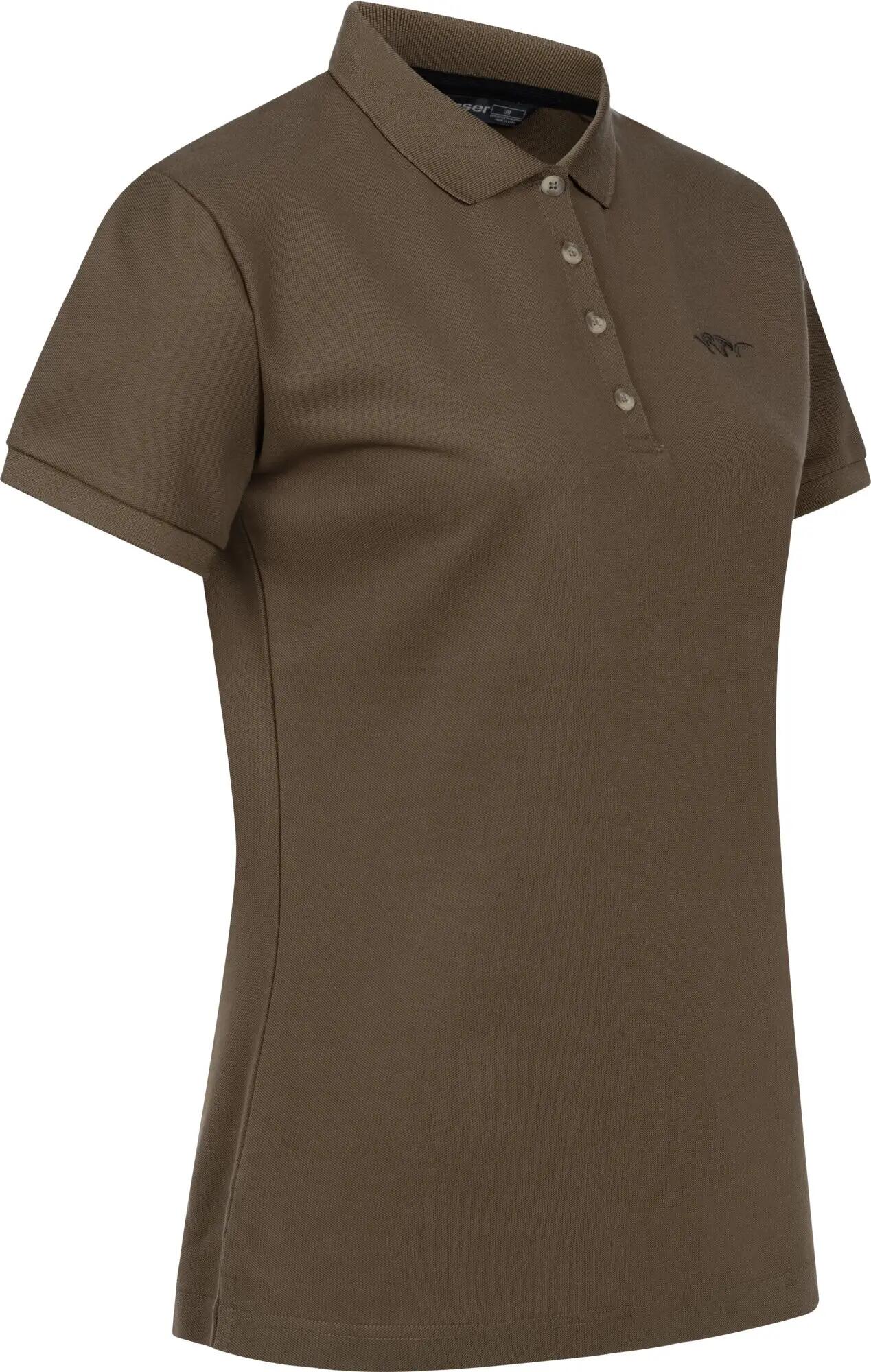 Damen Poloshirt - Dunkelbraun 3/4