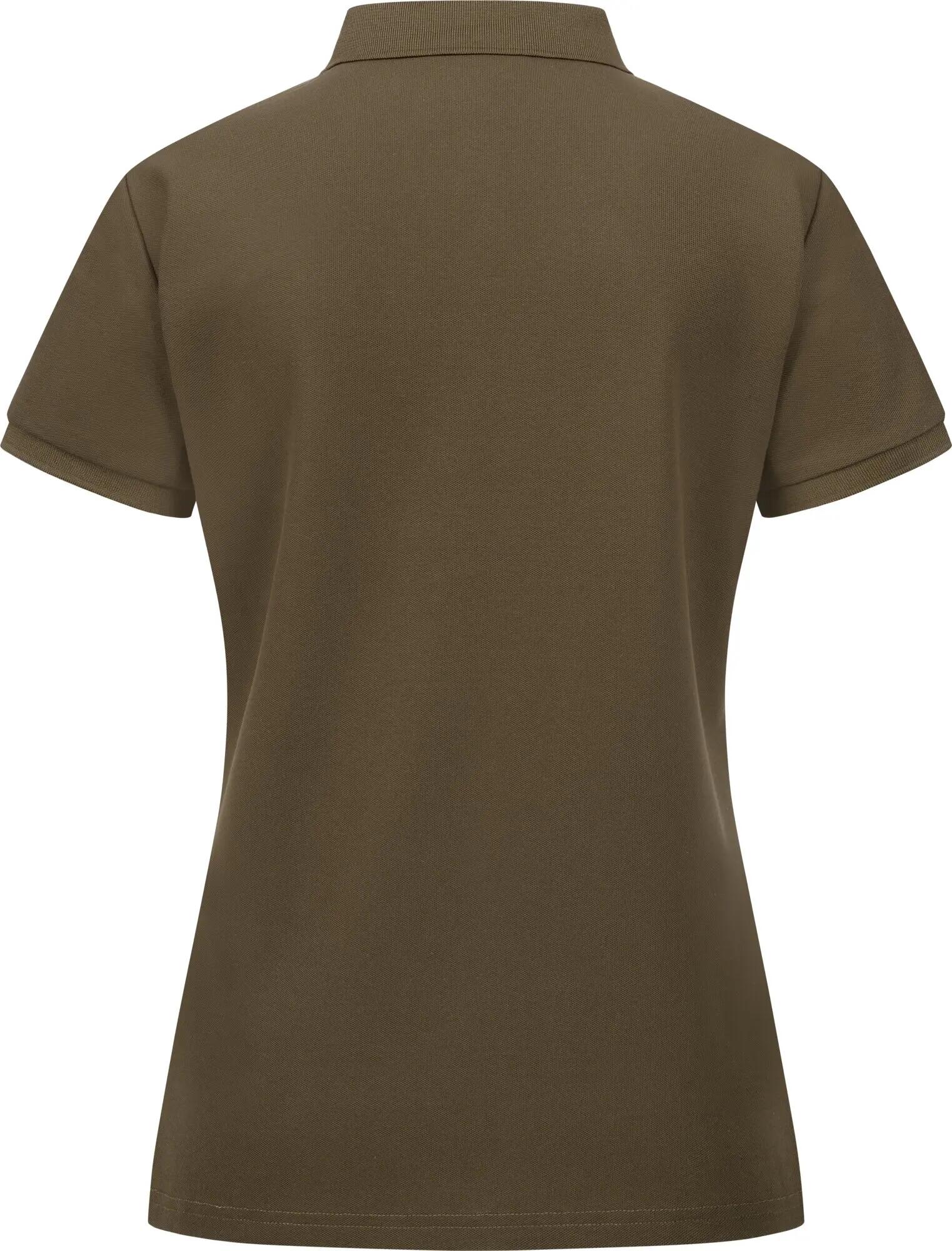 Damen Poloshirt Shooting Patch - Dunkelbraun 4/7