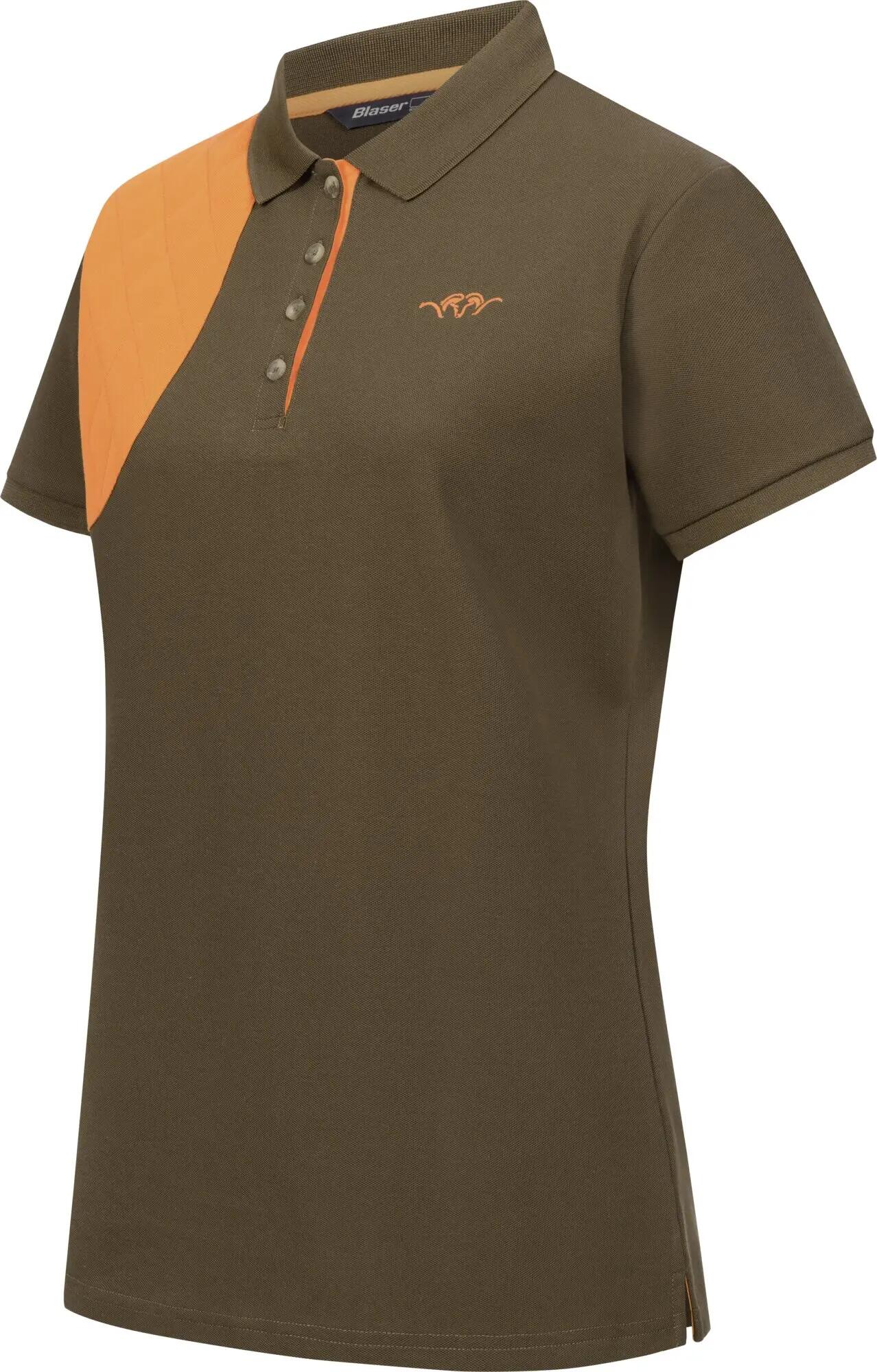 Damen Poloshirt Shooting Patch - Dunkelbraun 2/7