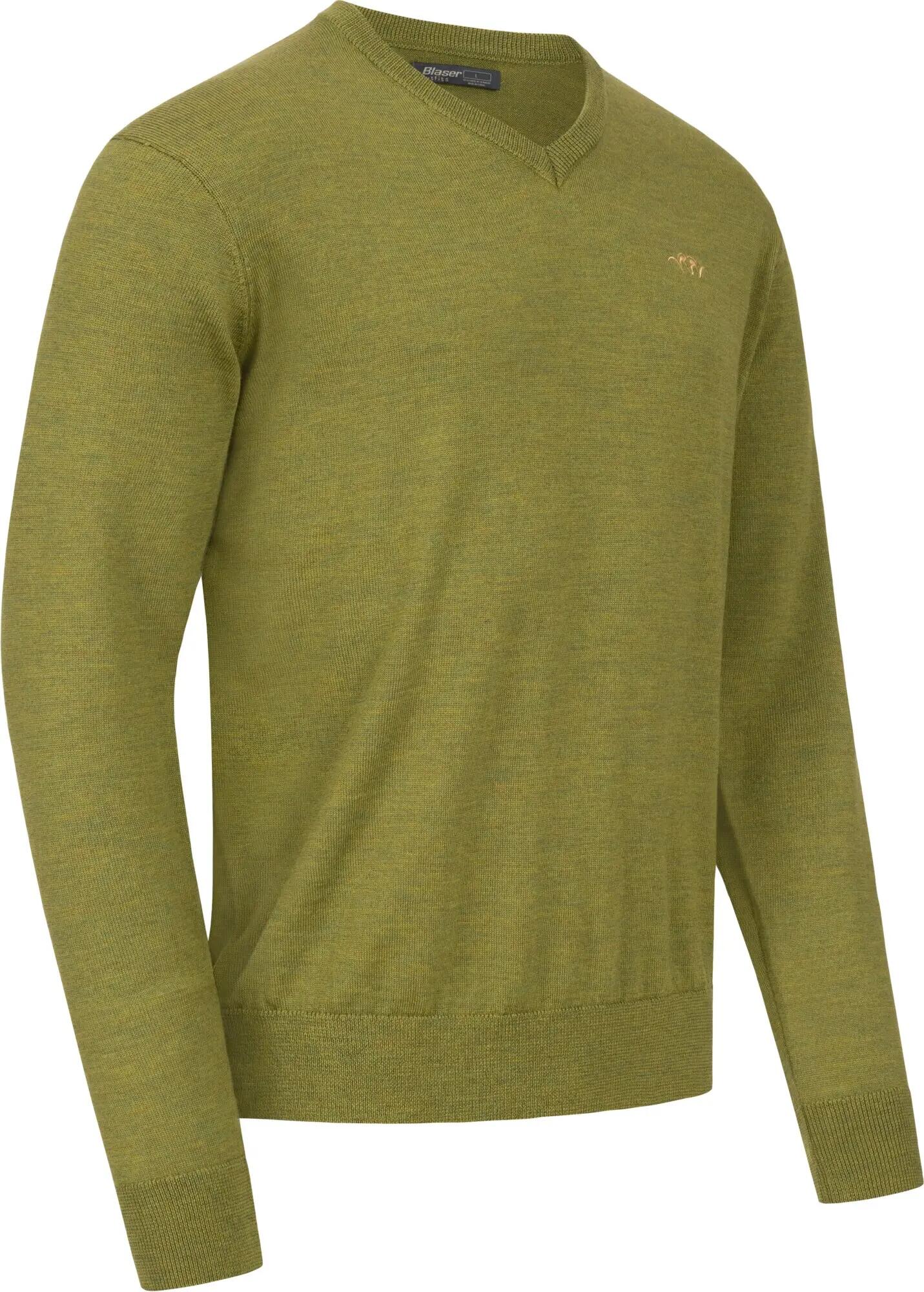 Herren Pullover V-Neck Merino - Vivid Grün 3/5
