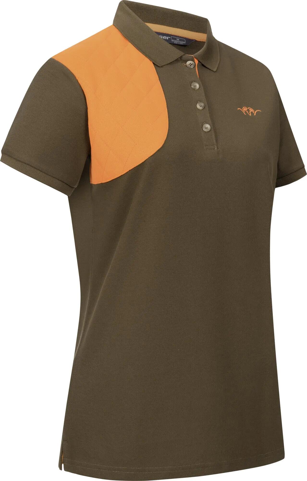 Damen Poloshirt Shooting Patch - Dunkelbraun 3/7