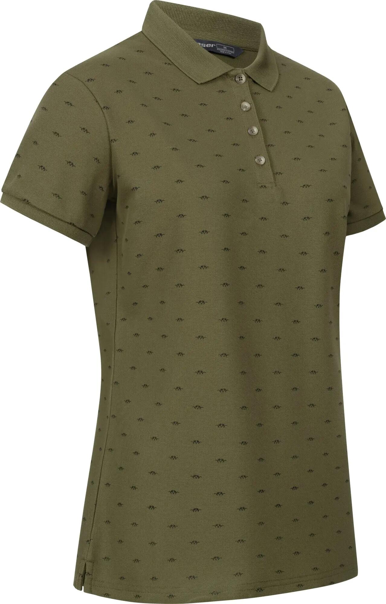 Damen Poloshirt Allover - Olivgrün 4/7
