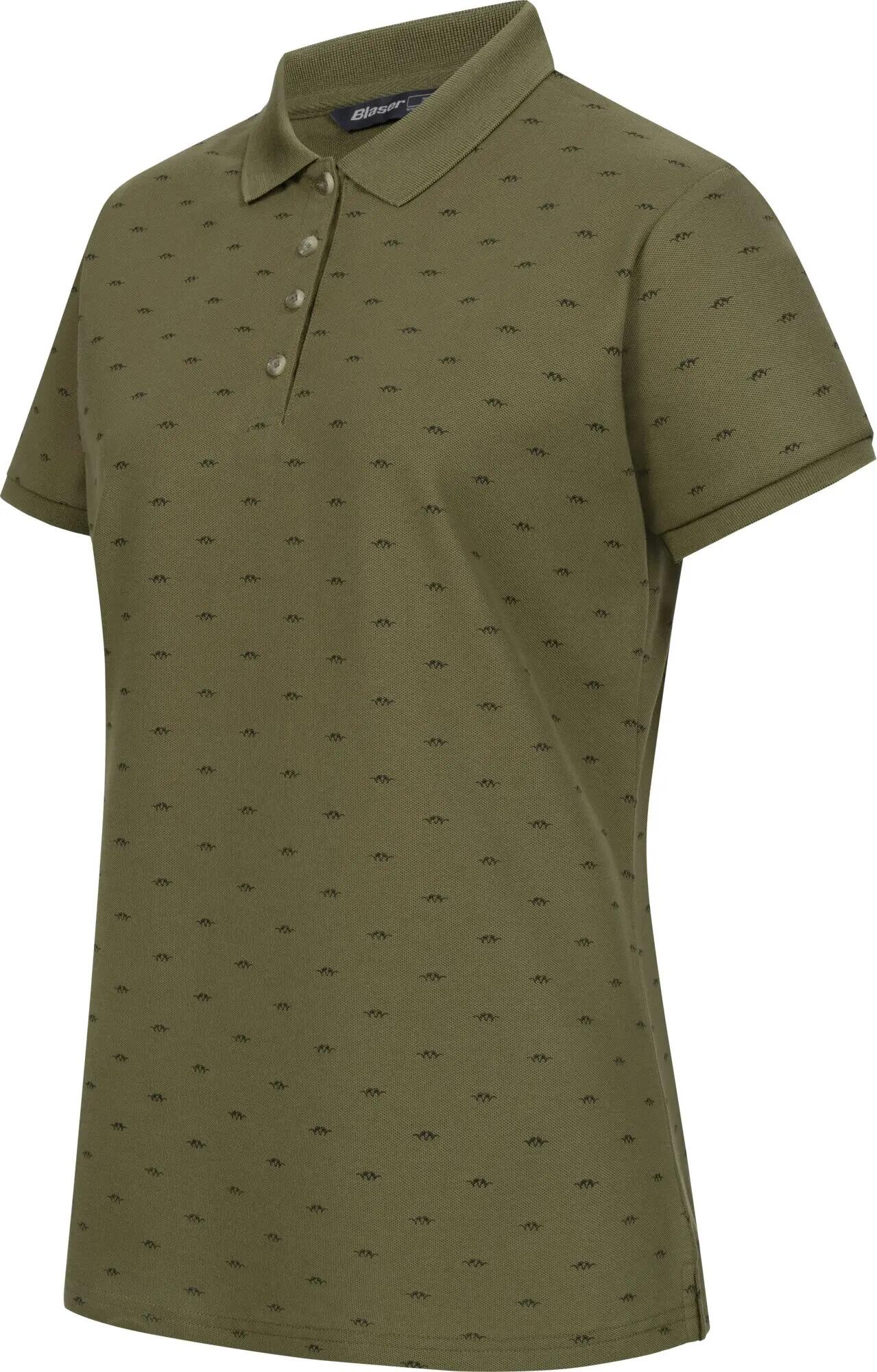 Damen Poloshirt Allover - Olivgrün 2/7