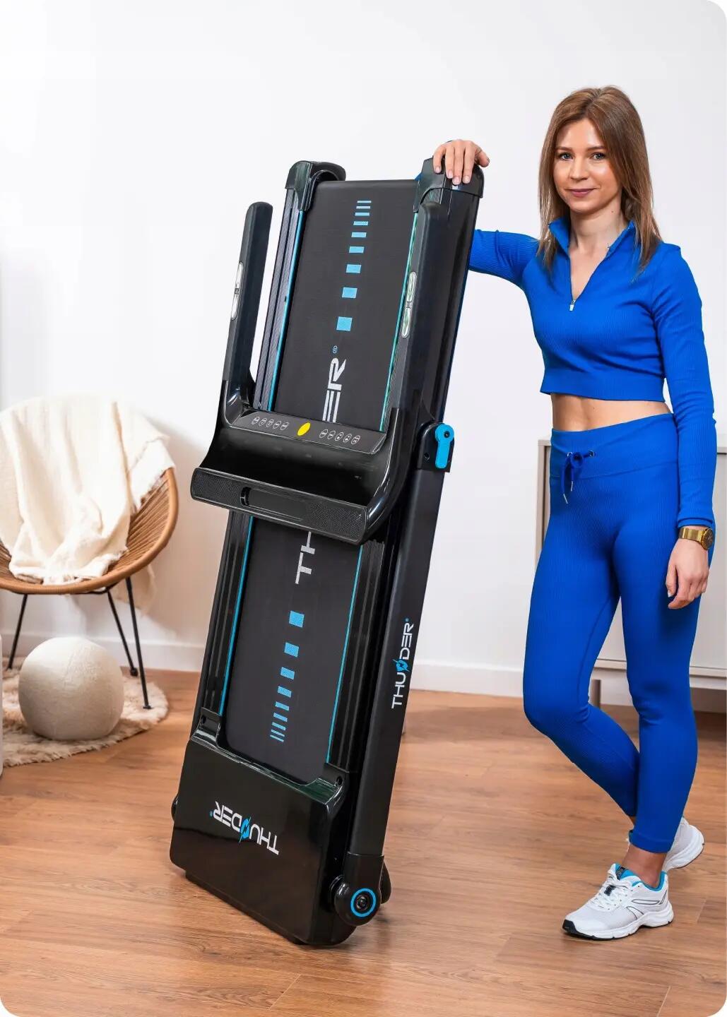 Bieżnia elektryczna domowa THUNDER ULTRA-BLACK 16 km/h składana 7/9