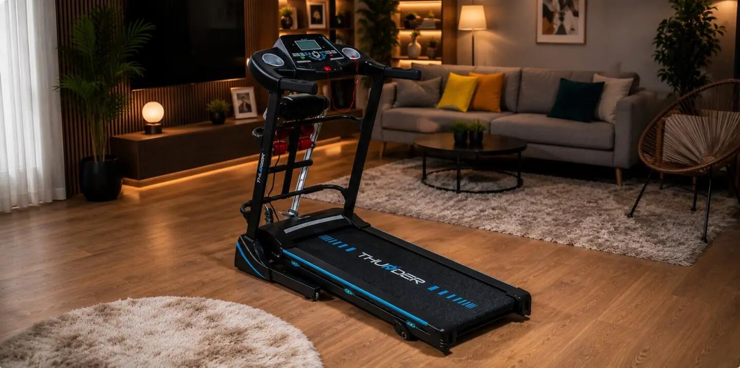 Bieżnia elektryczna domowa THUNDER ICON-D-BLACK 16 km/h z masażerem i hantlami 8/8
