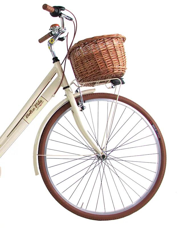 Bicicleta urbana mujer Dolce Vita by Canellini VENEZIA con cesta - Crema 3/3