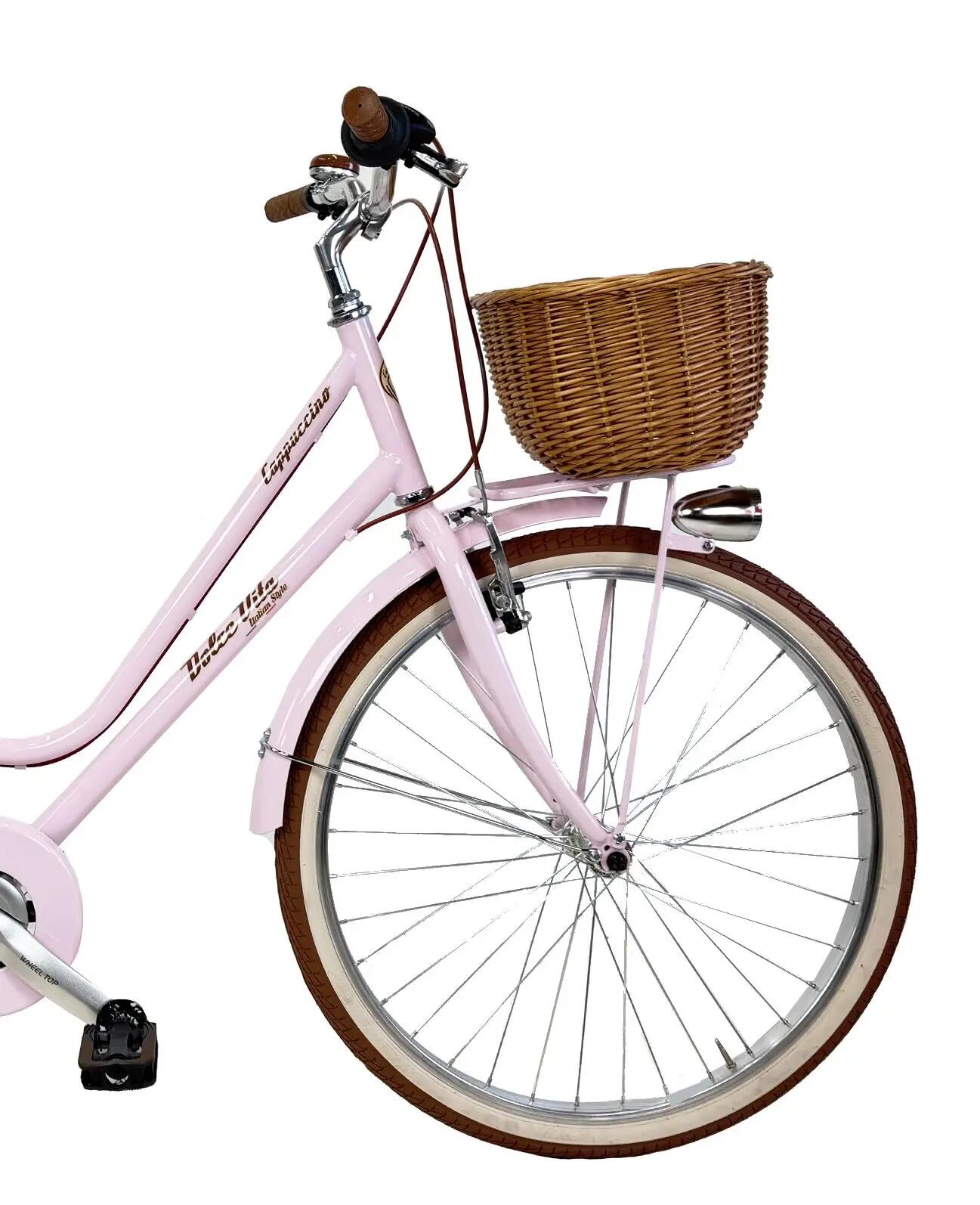 Bicicleta de niña Dolce Vita CAPPUCCINO 26" con cesta - Rosa 3/3