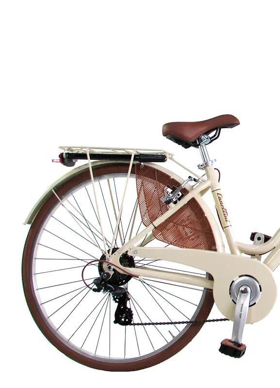 Bicicleta urbana mujer Dolce Vita by Canellini VENEZIA con cesta - Crema 2/3