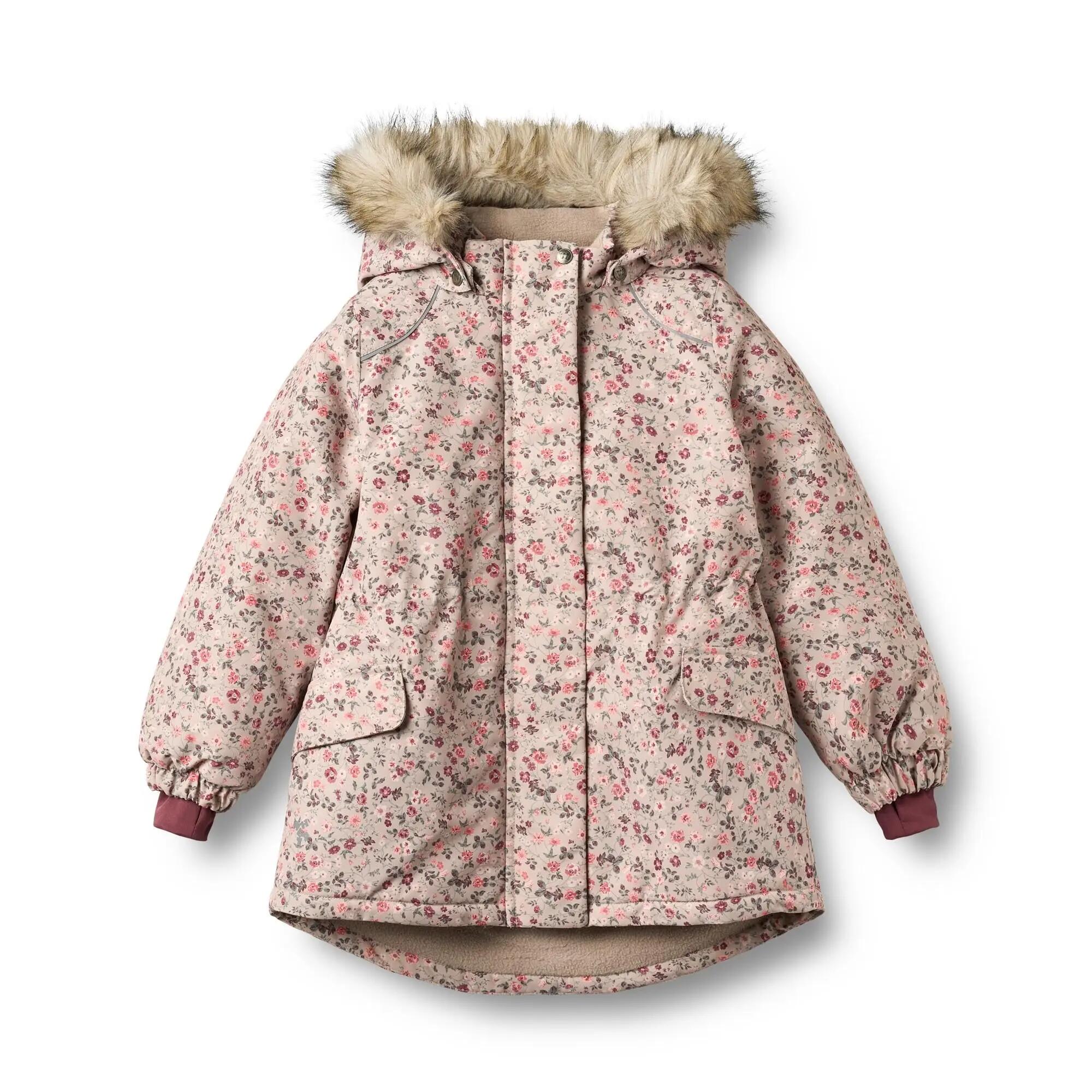 Veste d'hiver fille Mathilde gris fleurs de lune 2/5
