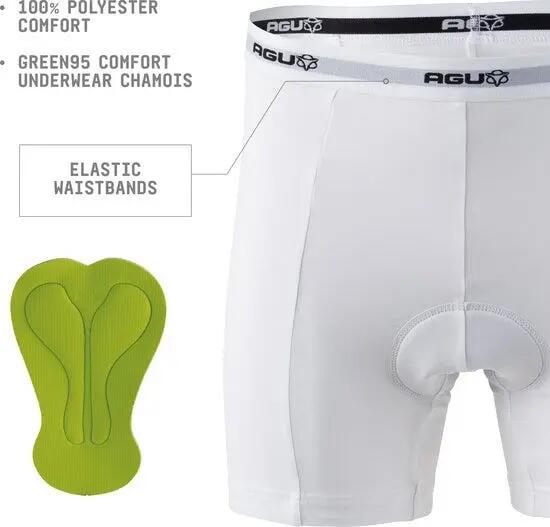 Culotte interior hombre ciclismo con badana Green 95 transpirable blanco 3/3