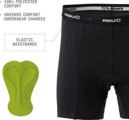 Sous-short homme vélo ville avec peau de chamois Green95 noir 4/4