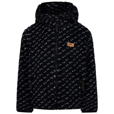 2058 unisex fleece hoodie, zwart, lange mouwen, 2 zakken