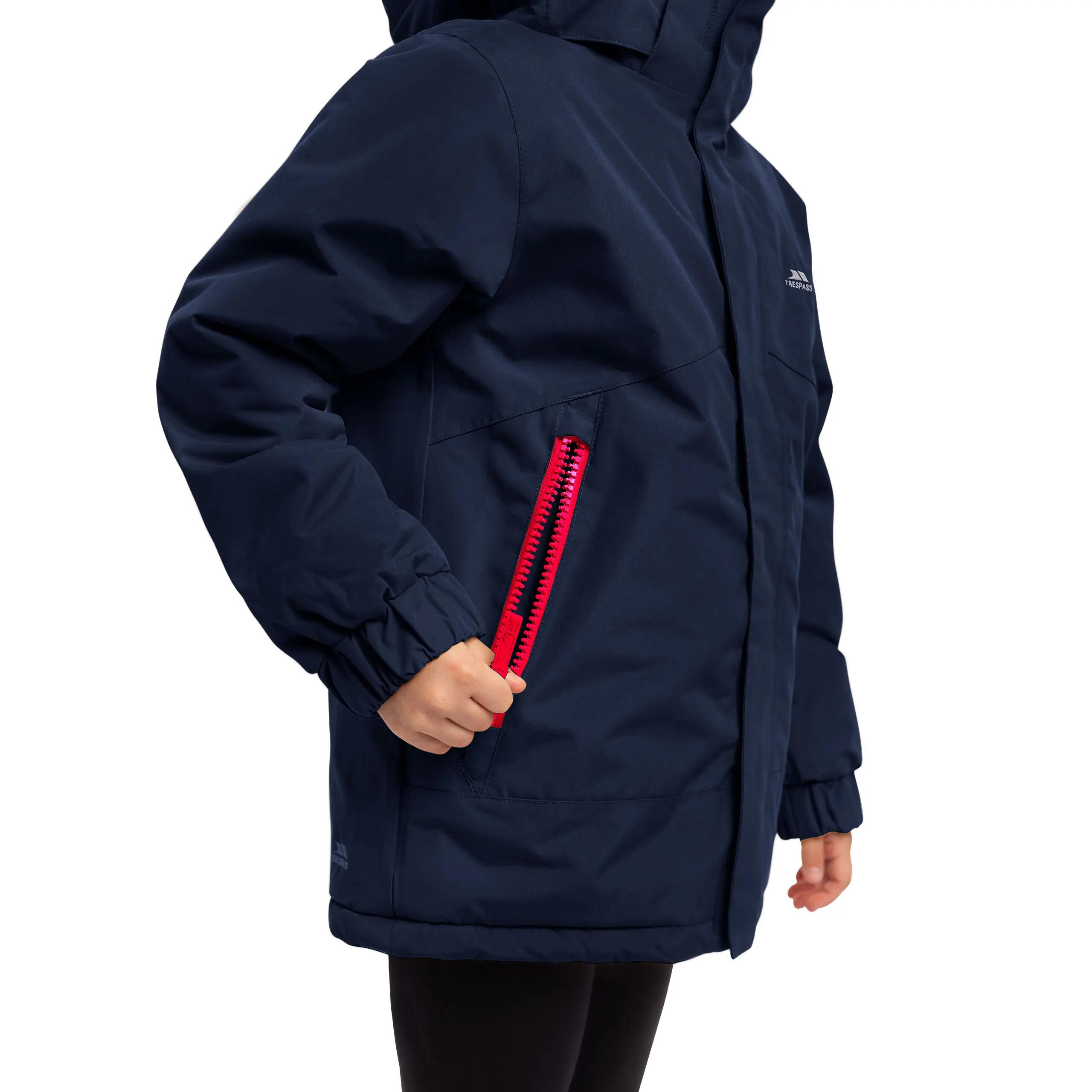 2058 Wyald veste pluie enfant marine 2/3, capuche amovible 3/3