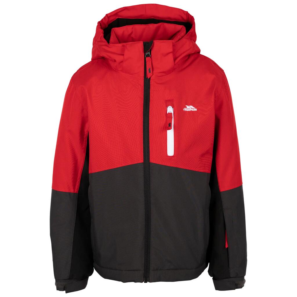 Kids Waterproof Padded Ski Jacket Contrast Hood Zip 3 Pockets - Lennox