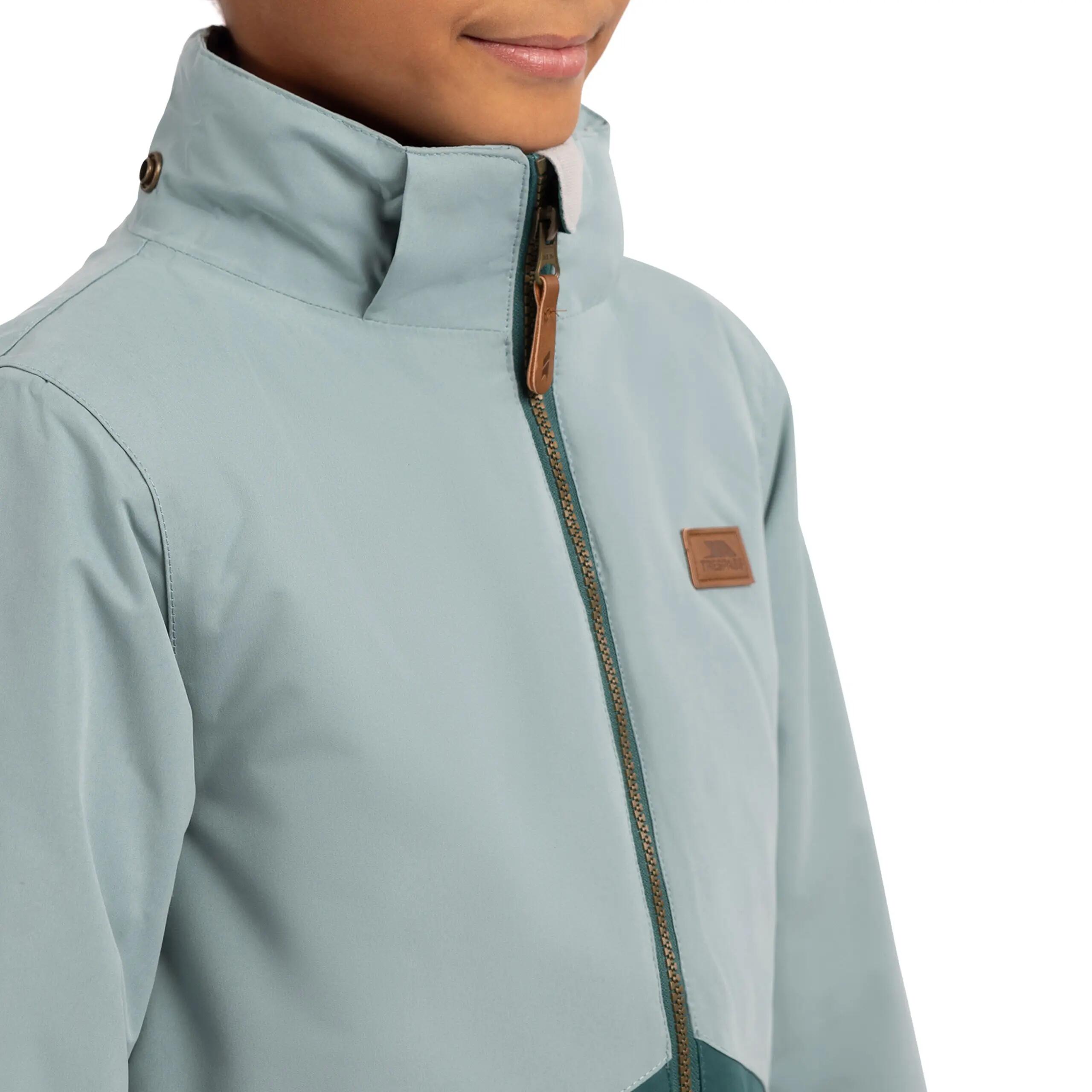 2058 Chaqueta impermeable infantil dos tonos con capucha desmontable 5/5