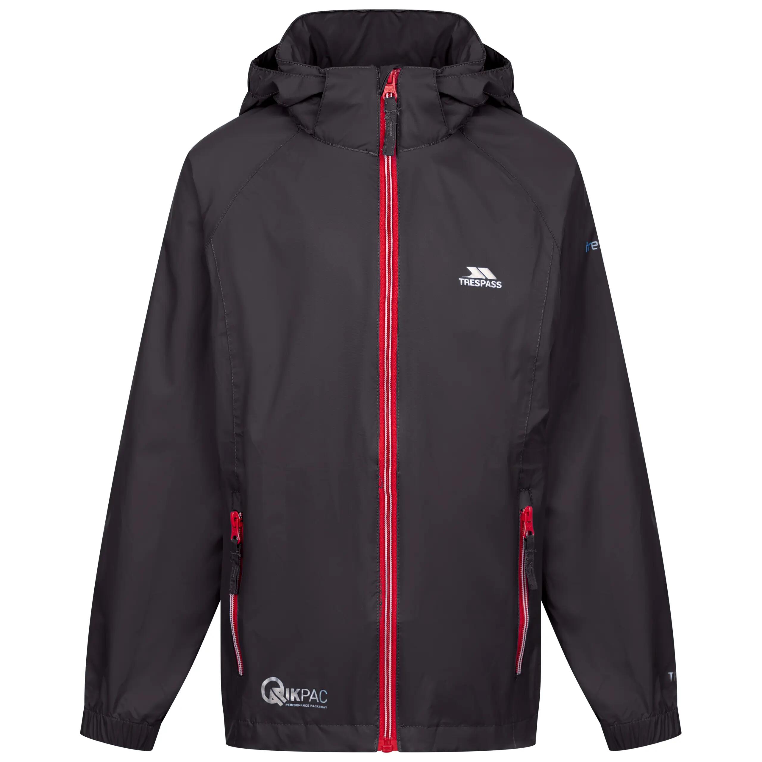 Trespass Qikpac X – Unisex Kinder Packaway Jacke Flint 9/10 3/5