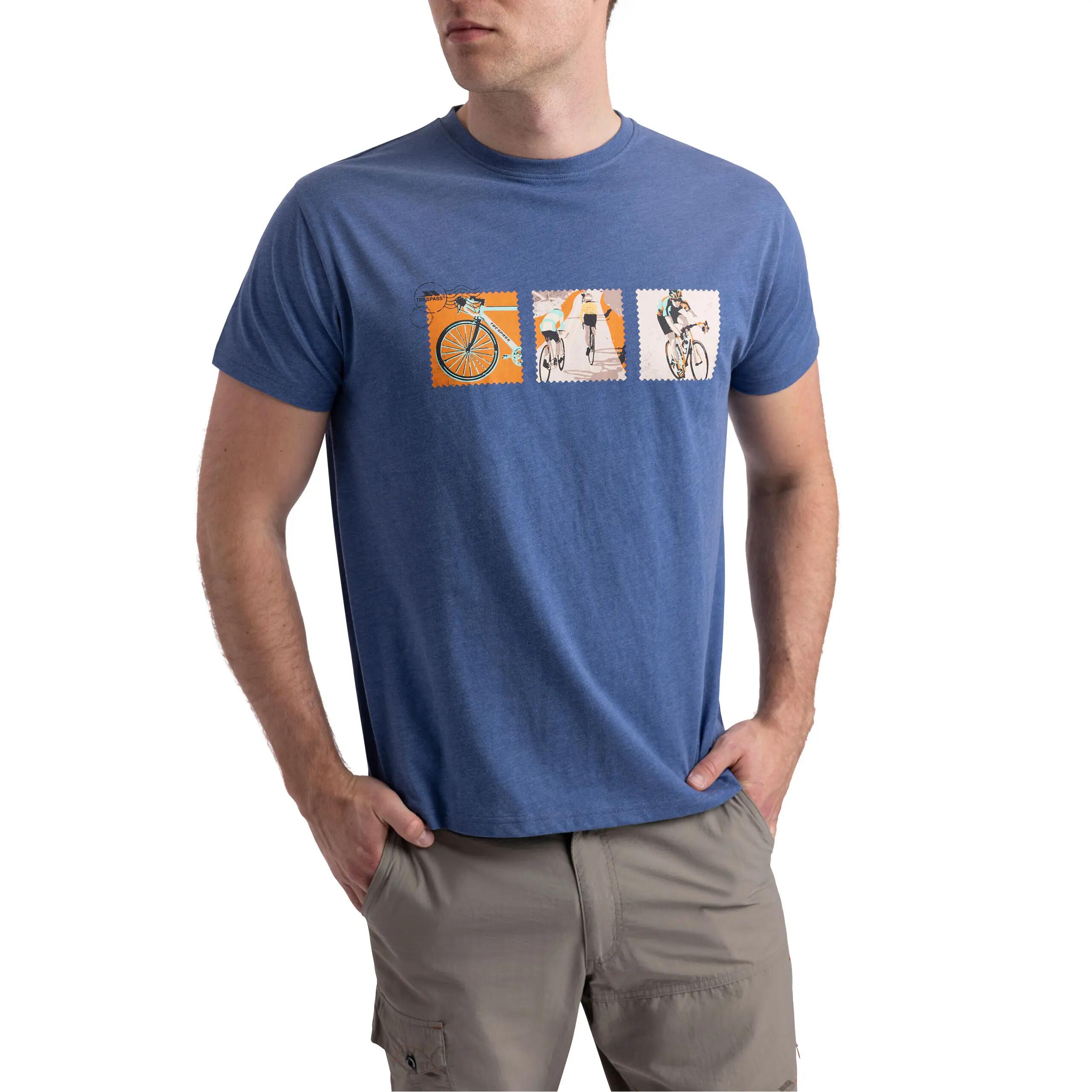 2058 Trespass Kooten Herren-T-Shirt, kurzarm, Rundhals, meliert, Indigo-Ton 4/5
