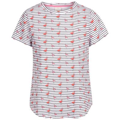 Trespass cara- dames casual top witte flamingo streep